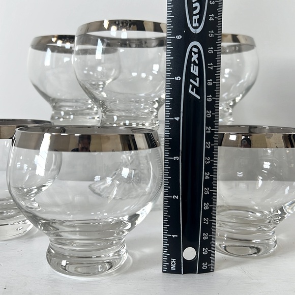 Midcentury 6 Lowball Allegro Band Cocktail Glasses - Picture 7 of 10